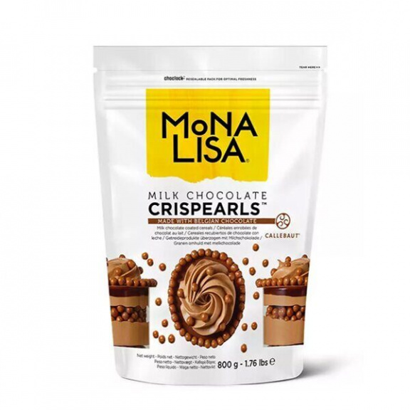 MONA LISA Шоколадные драже "Crispearls" из молочного шоколада 50 г.