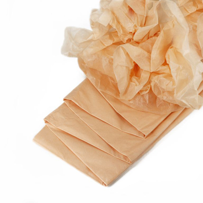 Бумага упаковочная тишью, персиковая 50*66 см. 10 листов