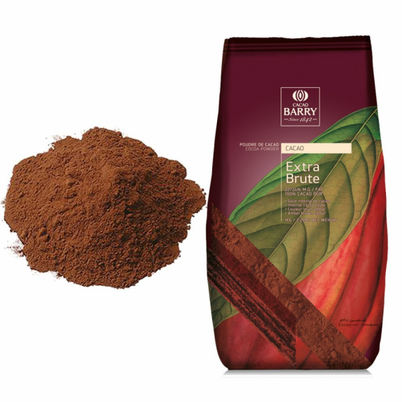 Cacao Barry Extra Brut Какао-порошок темно-красный 22-24% алкализированный 200г.