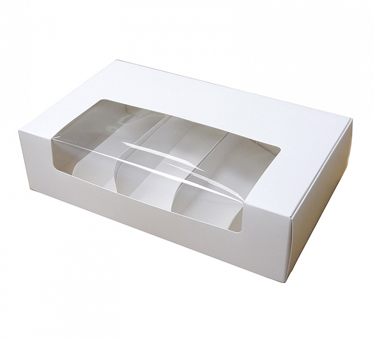 Коробка для ЭКЛЕРОВ (на 5 шт) белая 