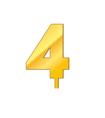 Топпер ЦИФРА 4  6,5*5,1 см