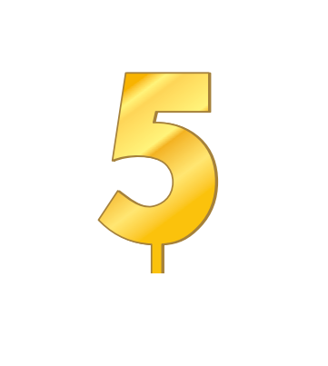 Топпер ЦИФРА 5  6,5*4,4 см