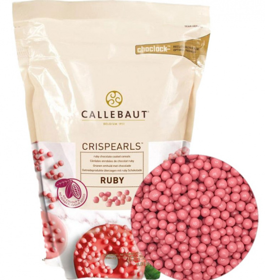 Callebaut Шоколадные драже "Crispearls" из шоколада Ruby 50 г.