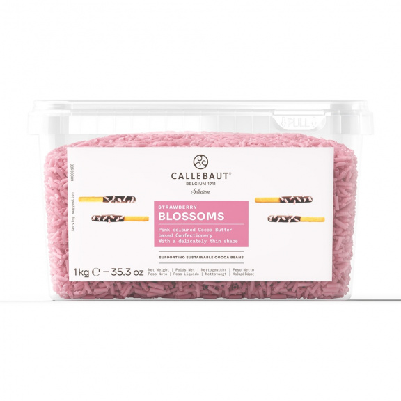 Callebaut ШОКОЛАДНАЯ СТРУЖКА ИЗ КЛУБНИЧНОГО ШОКОЛАДА 50 г.