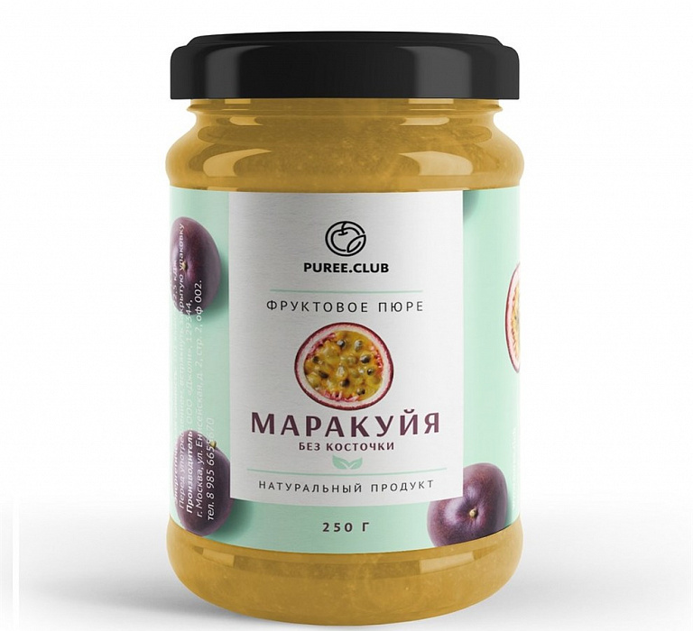 ПЮРЕ МАРАКУЙЯ БЕЗ КОСТОЧКИ 250 г. (РОССИЯ)